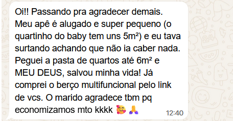 Depoimento de cliente satisfeita